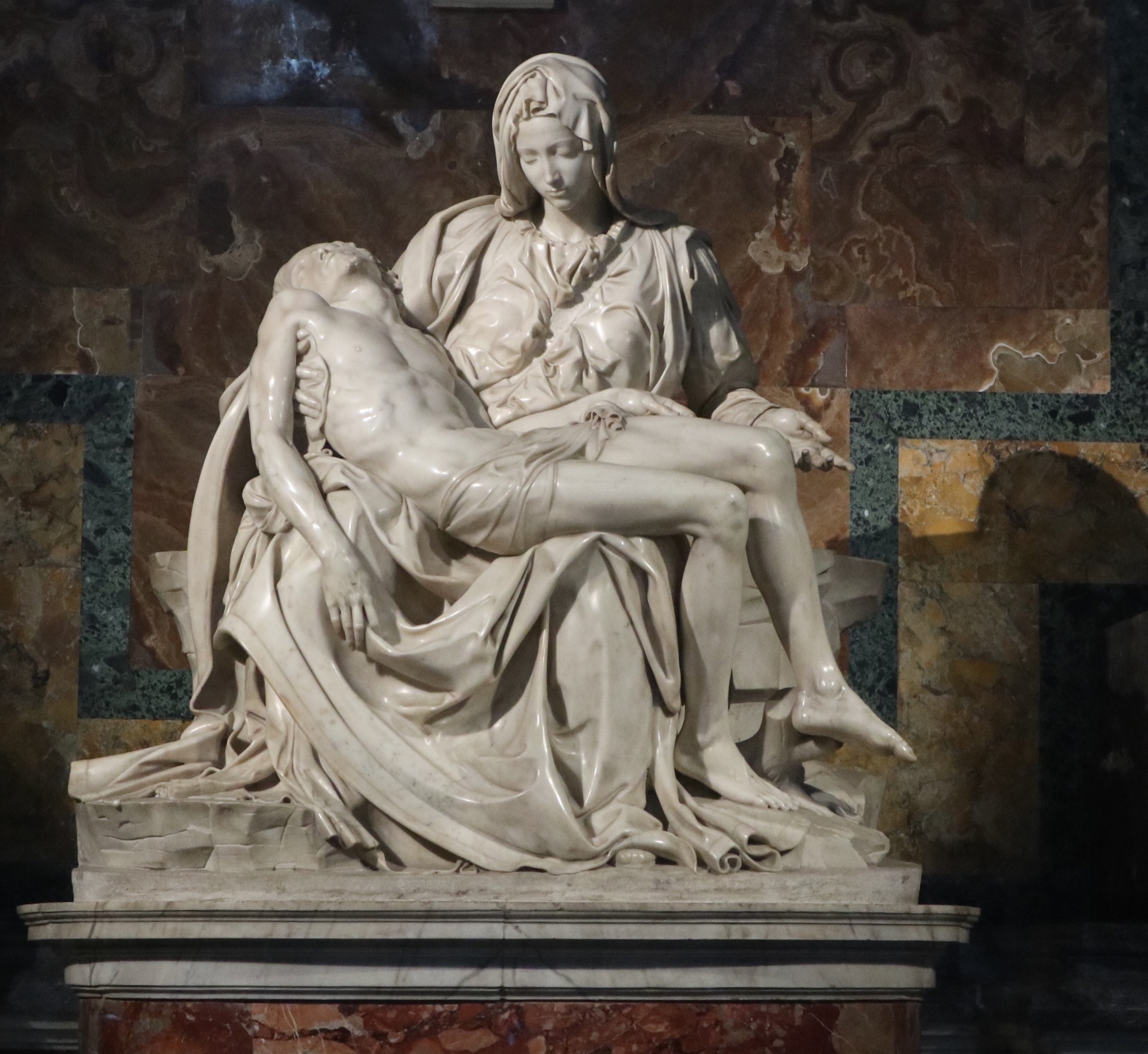 Annotated details from Pietà by Michelangelo